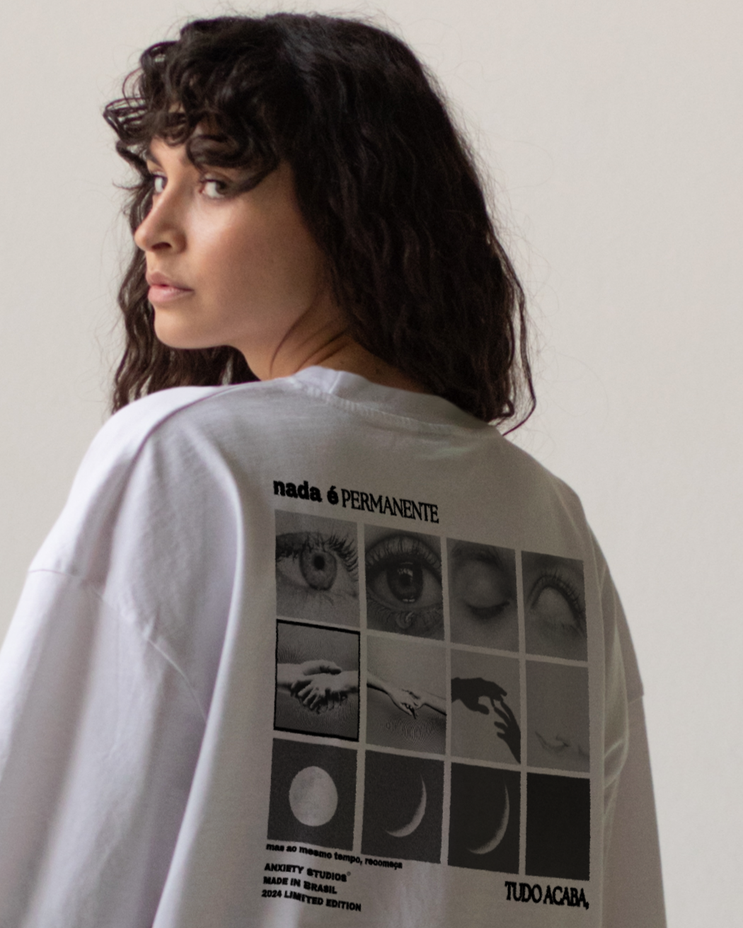 Camiseta NADA É PERMANENTE (OFF WHITE)